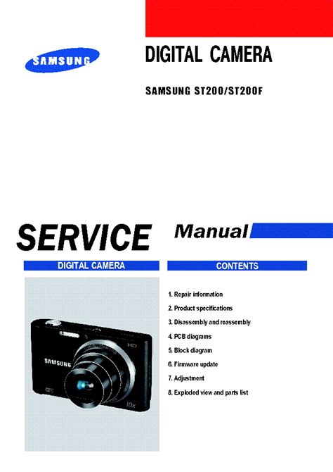 Samsung St200 St200f Digital Camera Service Manual