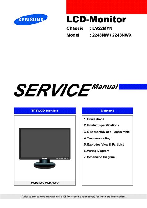 Samsung Syncmaster 2243nw Service Manual Repair Guide