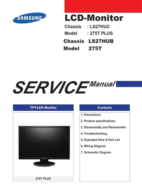 Samsung Syncmaster 275t Plus Service Manual Repair Guide