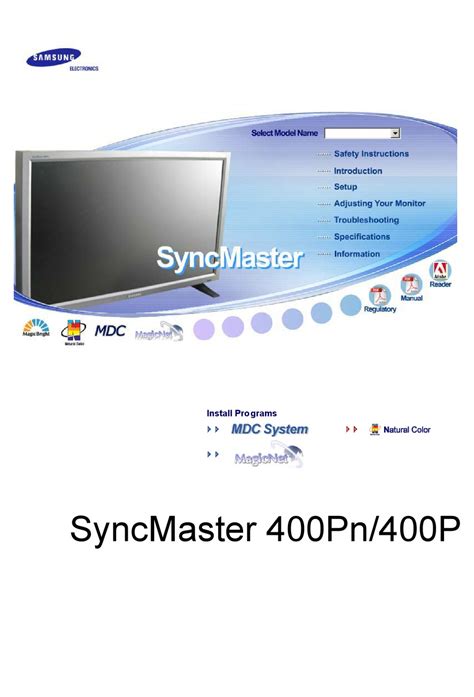 Samsung Syncmaster 400pn Service Manual Repair Guide