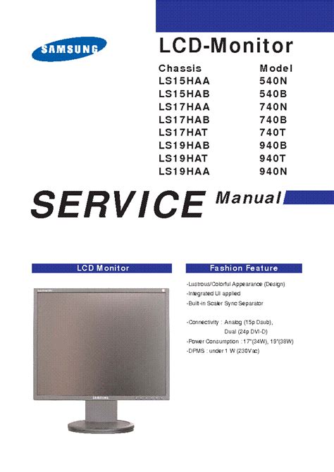 Samsung Syncmaster 540n 540b 740n 740b 740t 940b 940t 940n Service Manual Repair Guide