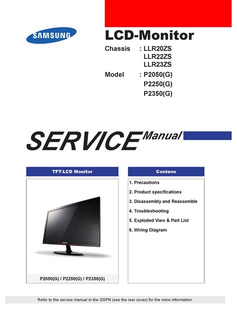 Samsung Syncmaster P2050g P2250g P2350g Service Manual Repair Guide