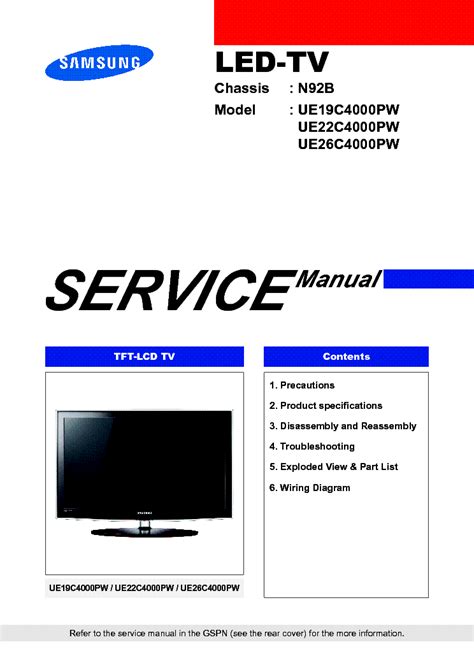 Samsung Ue26c4000pw Led Tv Service Manual