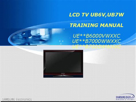 Samsung Ue40b7000 Ue46b7000 Ue55b7000 Service Manual Technical Training