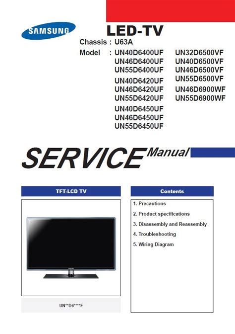 Samsung Un32d6500vf Un40d6500vf Un46d6500vf Un55d6500vf Service Manual Repair Guide