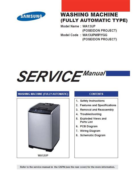 Samsung Wa17ra Wa17xpm Washing Machine Service Manual