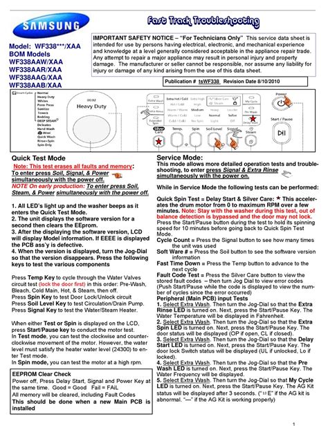 Samsung Wf338aar Wf338aab Wf338aag Wf338aaw Service Manual And Repair Guide