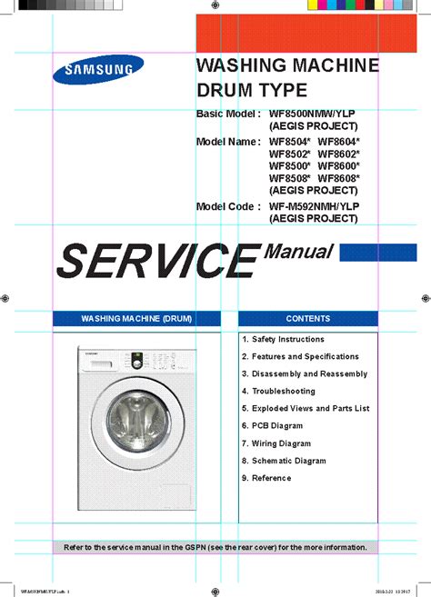 Samsung Wf8502 Wf8500 Wf8604 Service Manual Repair Guide