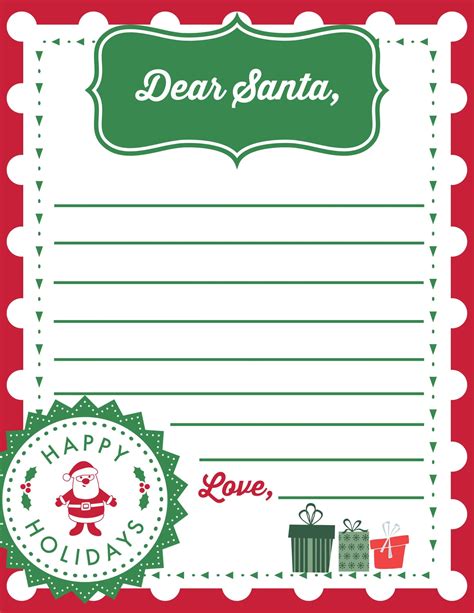 Santa Letter Template Blank