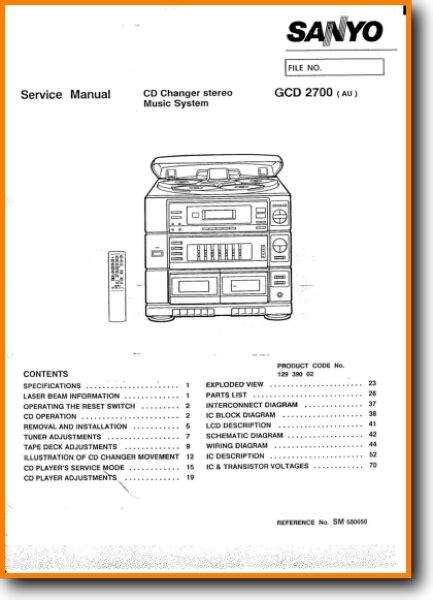 Sanyo Gcd 2700 Service Manual