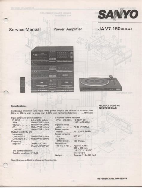 Sanyo Ja 166 Power Amplifier Repair Manual