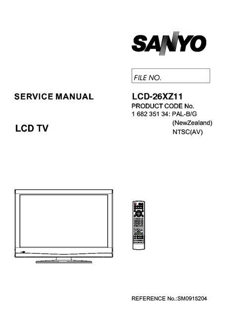 Sanyo Lcd 26xz11 Lcd Tv Service Manual Download