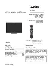 Sanyo Lcd 32xl2 Lcd 32xl2b Lcd Tv Service Manual