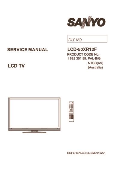 Sanyo Lcd 50xr12f Lcd Tv Service Manual