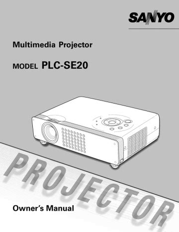 Sanyo Plc Se20 Multimedia Projector Service Manual Download