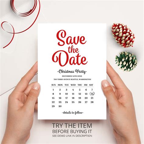 Save The Date Christmas Party Template