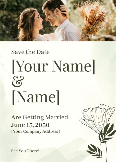 Save The Date Editable Template
