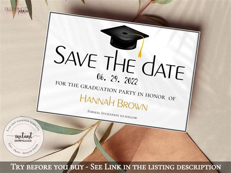Save The Date Graduation Template