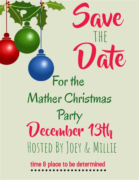 Save The Date Templates Christmas