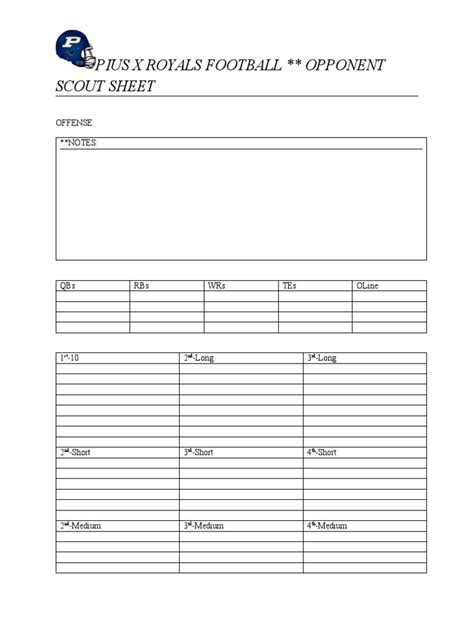 Scouting Report Football Template