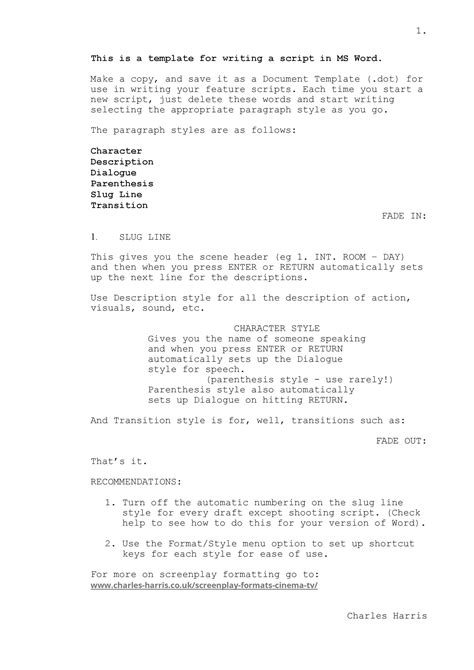 Script Template Example