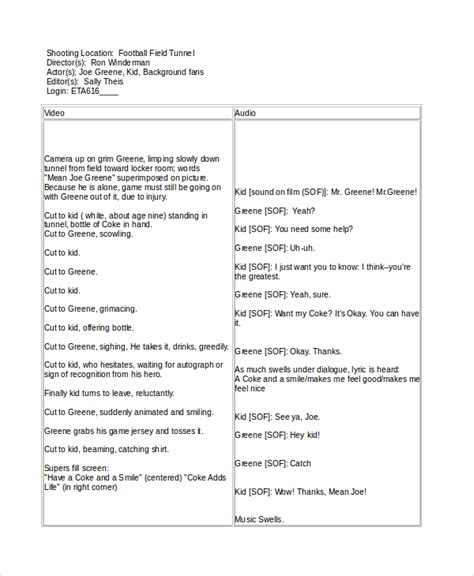 Script Writing Template Word