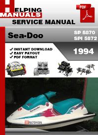 Sea Doo Sp 5870 Spi 5872 1994 Factory Service Repair Manual Download Pdf