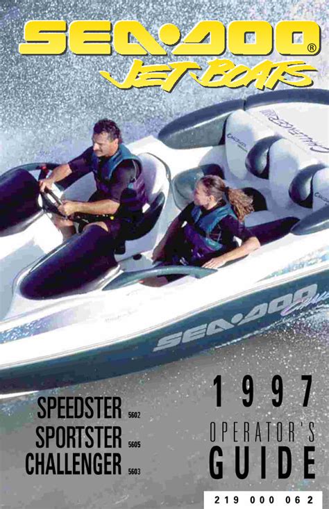 Seadoo Speedster 1997 Operators Guide Manual