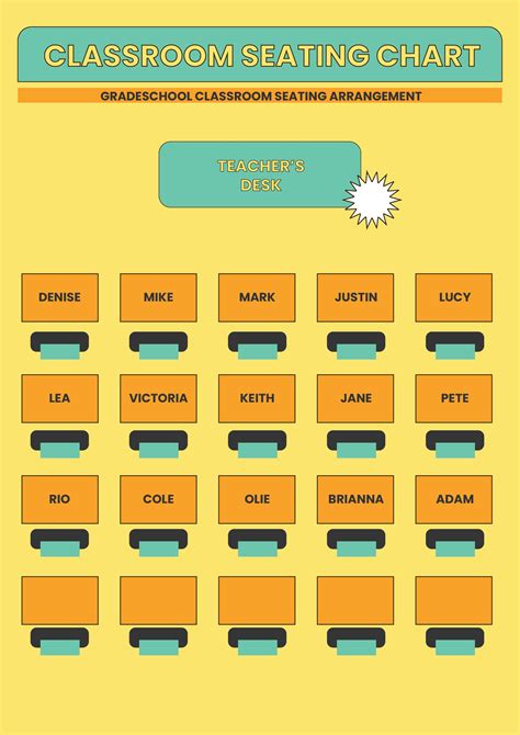 Seating Chart Template For Classroom