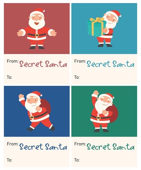 Secret Santa Cards Printable