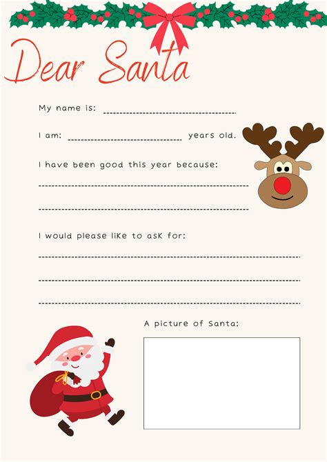 Secret Santa Letter Template