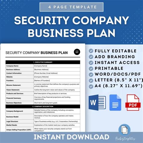 Security Business Plan Template