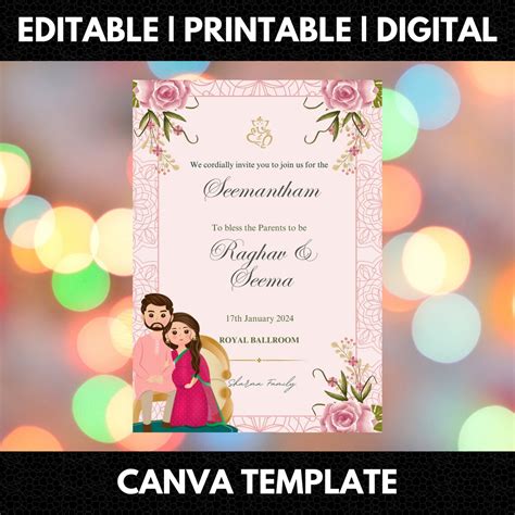 Seemantham Invitation Template Free