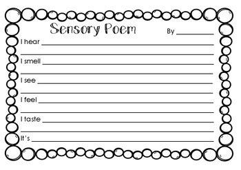 Sensory Poem Template