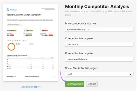 Seo Competitor Analysis Report Template