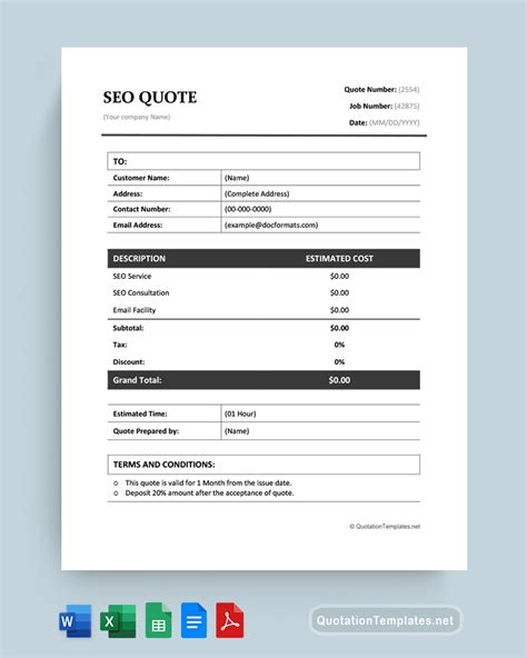 Seo Quote Template