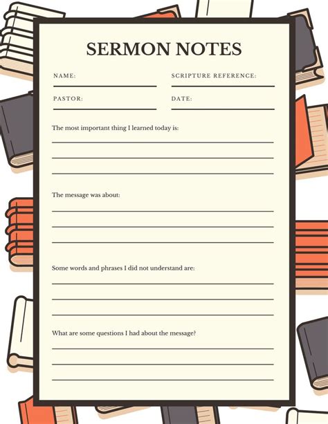 Sermon Note Template