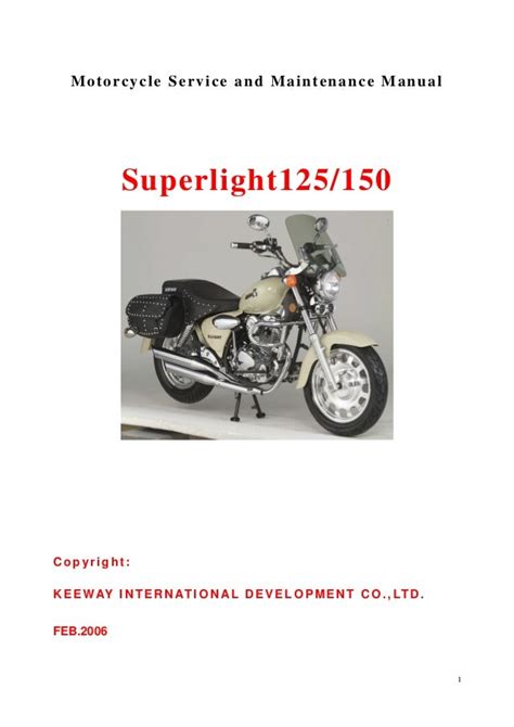 Service Manual 2006 Keeway Superlight 125 150 Motorcycle