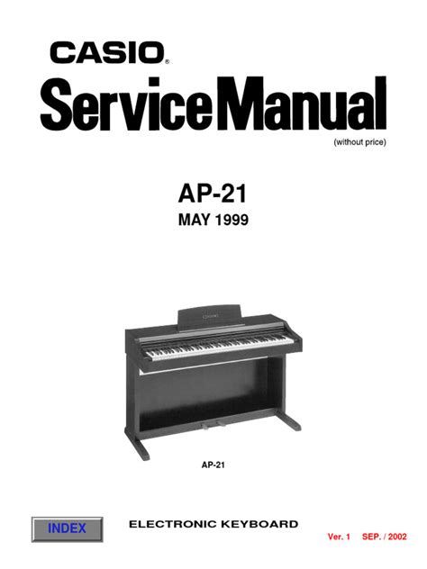 Service Manual Casio Ap 21 Electronis Keyboard 1999