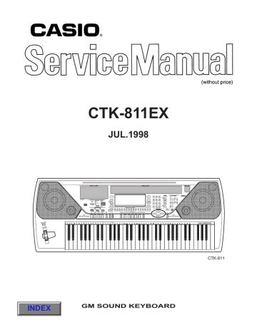 Service Manual Casio Ctk 811ex Gm Sound Keyboard 1998