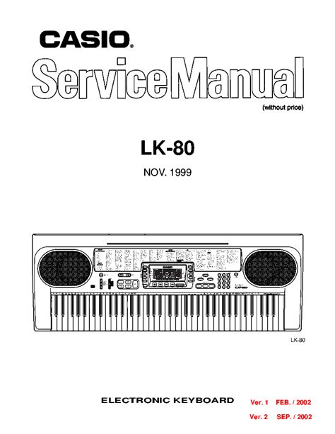 Service Manual Casio Lk 80 Electronic Keyboard 1999