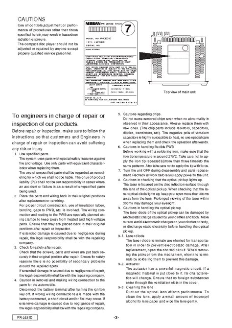 Service Manual Clarion Pn2531d Car Stereo