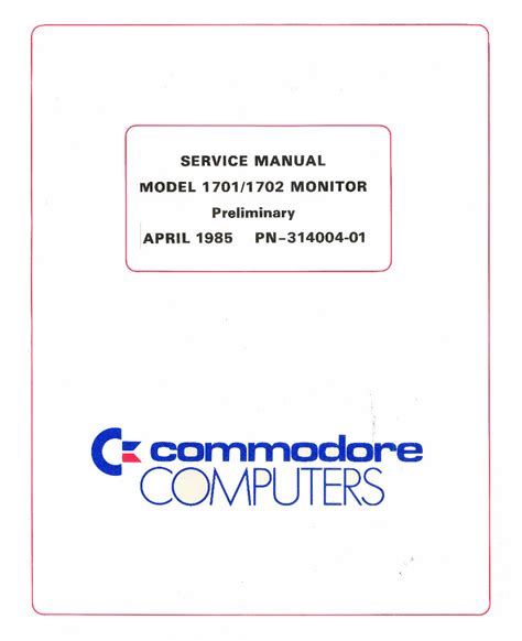 Service Manual Commodore 1701 1702 Monitor