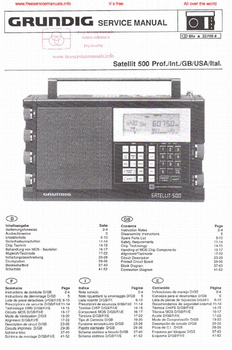 Service Manual Grundig Satellit 500 Radio