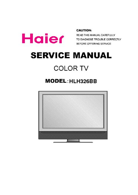 Service Manual Haier Hlh326bb Color Television