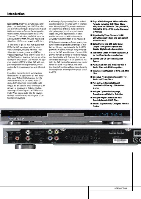 Service Manual Harman Kardon Dvd1 Digital Versatile Disc Player Dolby Digital Dts