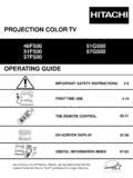 Service Manual Hitachi 50ux22b Projection Color Tv