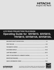 Service Manual Hitachi 70vs810 Lcd Projection Television