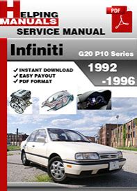 Service Manual Infiniti G20 P10 1992 1996 Factory Service Repair Manual Pdf