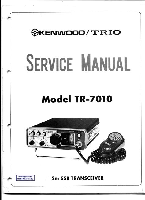 Service Manual Kenwood Trio Tr7010 Transceiver